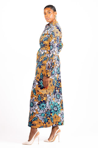 African Print Shirt Dress