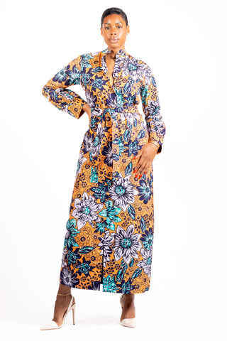 African Print Shirt Dress