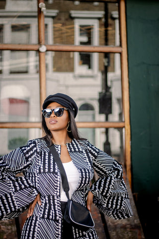Akousa Flare Sleeve African Print Kimono - River & Mara