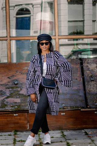 Akousa Flare Sleeve African Print Kimono - River & Mara