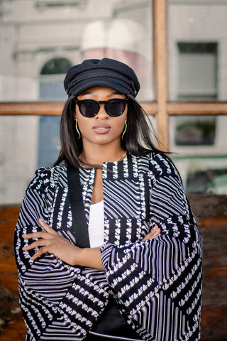 Akousa Flare Sleeve African Print Kimono - River & Mara