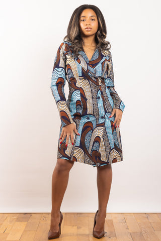 Asha African Print Blazer Dress - River & Mara