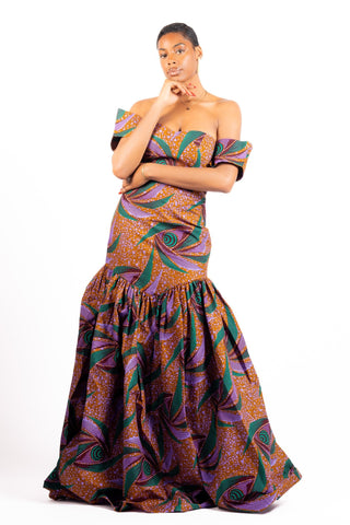 Ava African Print Maxi Dress - River & Mara