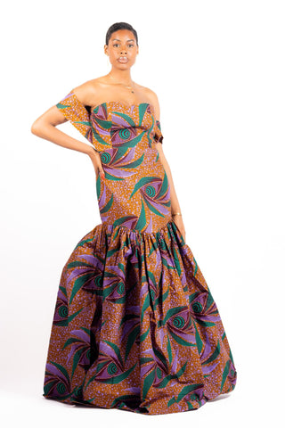 Ava African Print Maxi Dress - River & Mara