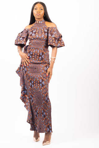 brianna african print maxi dress