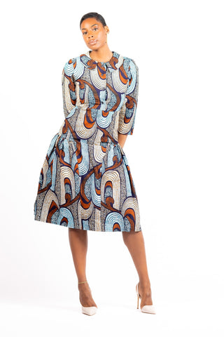 Clara African Print Midi Dress - River & Mara