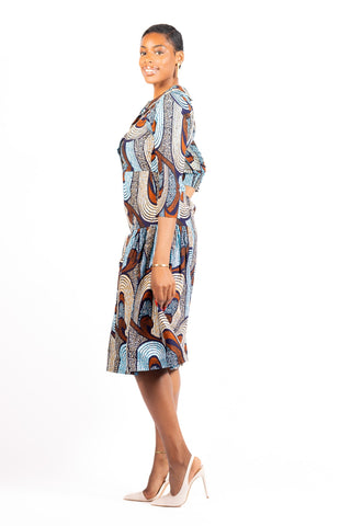 Clara African Print Midi Dress - River & Mara