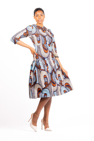 Clara African Print Midi Dress - River & Mara