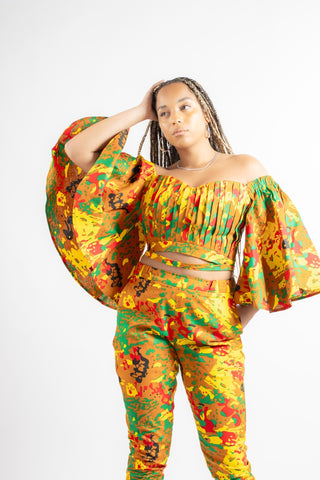 Dayo African Print Top and Trousers - River & Mara
