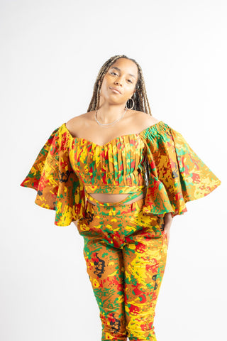 Dayo African Print Top and Trousers - River & Mara