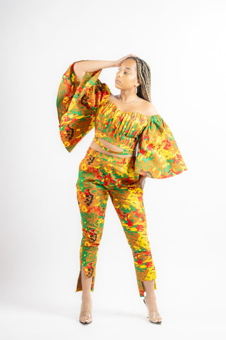 Dayo African Print Top and Trousers - River & Mara