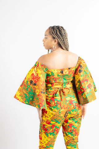 Dayo African Print Top and Trousers - River & Mara