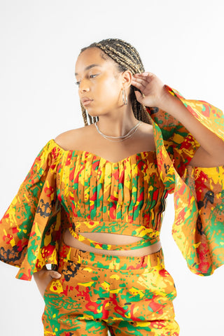 Dayo African Print Top and Trousers - River & Mara