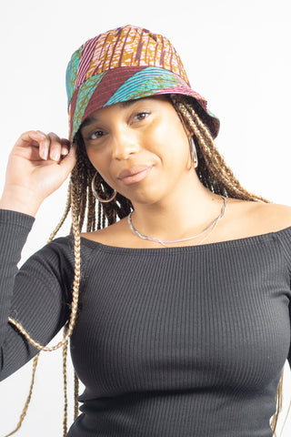 Earthy Tone African Print Bucket Hat - River & Mara
