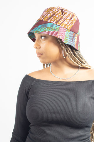 Earthy Tone African Print Bucket Hat - River & Mara
