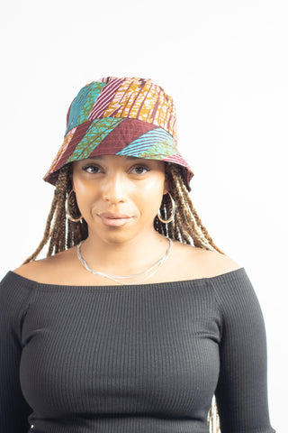 Earthy Tone African Print Bucket Hat - River & Mara