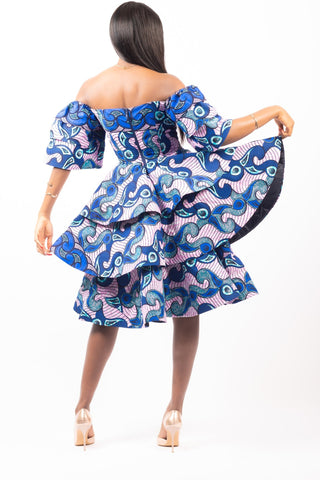 Efiah African Print Midi Dress - River & Mara