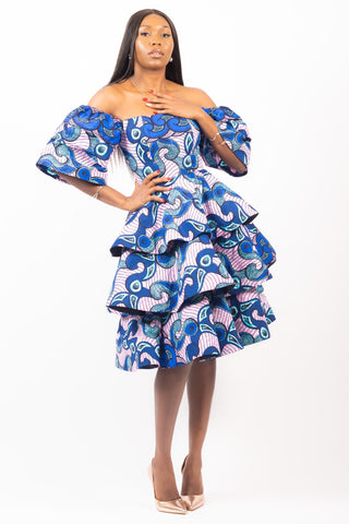 Efiah African Print Midi Dress - River & Mara