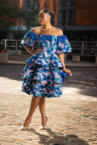 Efiah African Print Midi Dress - River & Mara