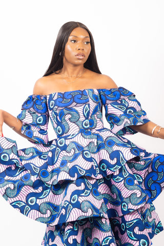 Efiah African Print Midi Dress - River & Mara