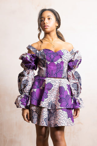 Ella African Print Top and Skirt - River & Mara