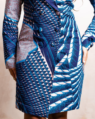 Imani African Print Blazer Dress - River & Mara