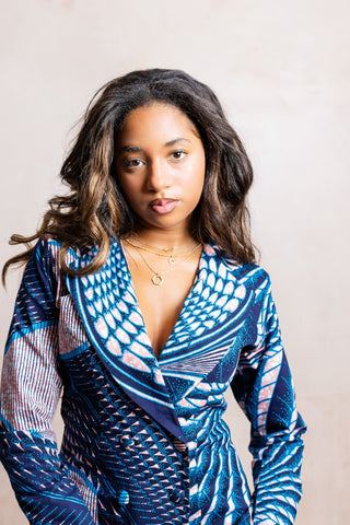 Imani African Print Blazer Dress - River & Mara