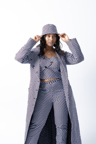 Ivy African Print Long Coat Set - River & Mara