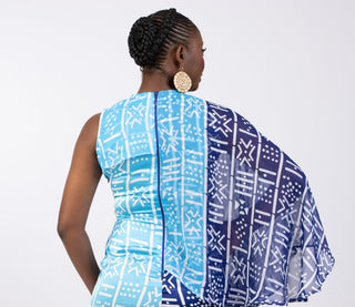 Jacqueline Ankara Jumpsuit with Cape - River & Mara