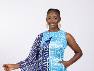 Jacqueline Ankara Jumpsuit with Cape - River & Mara