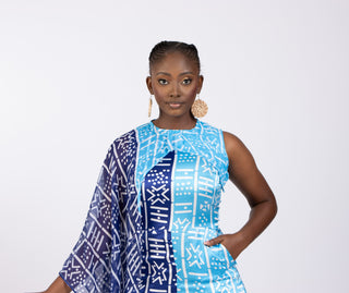 Jacqueline Ankara Jumpsuit with Cape - River & Mara