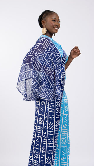Jacqueline Ankara Jumpsuit with Cape - River & Mara