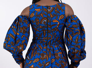 Jamila Cold - Shoulder African Print Maxi Dress - River & Mara