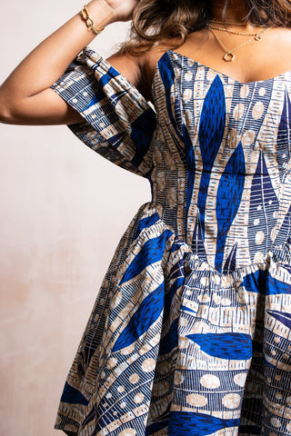 Sierra Corset African Print Mini Dress - River & Mara