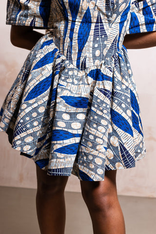 Sierra Corset African Print Mini Dress - River & Mara
