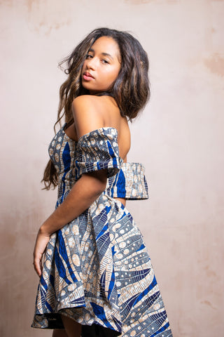 Sierra Corset African Print Mini Dress - River & Mara