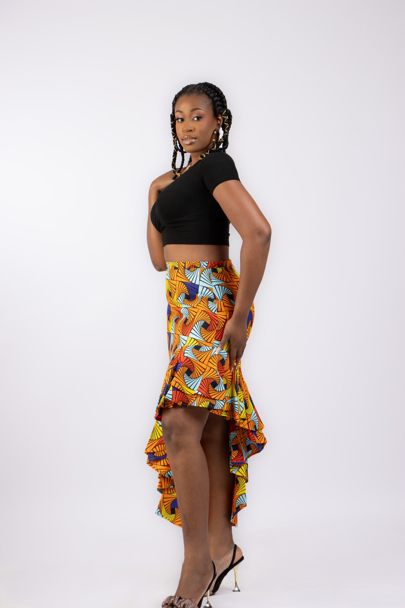 African print midi skirt, High waist midi skirt, Ankara skirt, African  skirt, African print fabric, High waist gathers african skirt