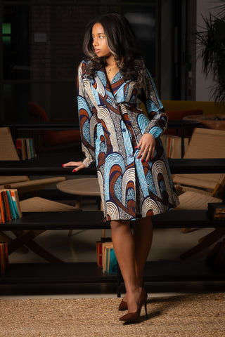 Asha African Print Blazer Dress - River & Mara