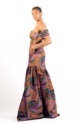 Ava African Print Maxi Dress - River & Mara
