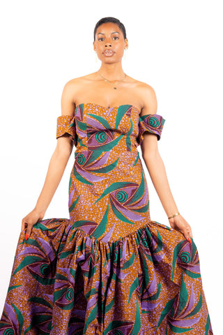 Ava African Print Maxi Dress - River & Mara