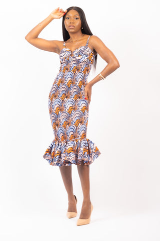 Ayanna African Print Midi Dress - River & Mara