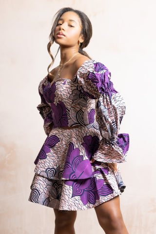 Ella African Print Top and Skirt - River & Mara