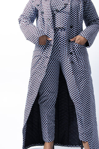 Ivy African Print Long Coat Set - River & Mara