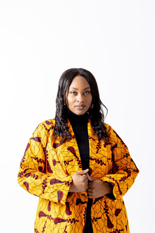 Layla African Print Coat - River & Mara