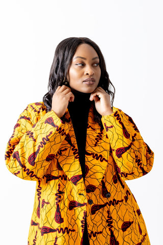 Layla African Print Coat - River & Mara