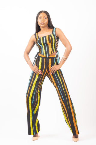 Lois Lace - Up African Print Trousers and Top - River & Mara