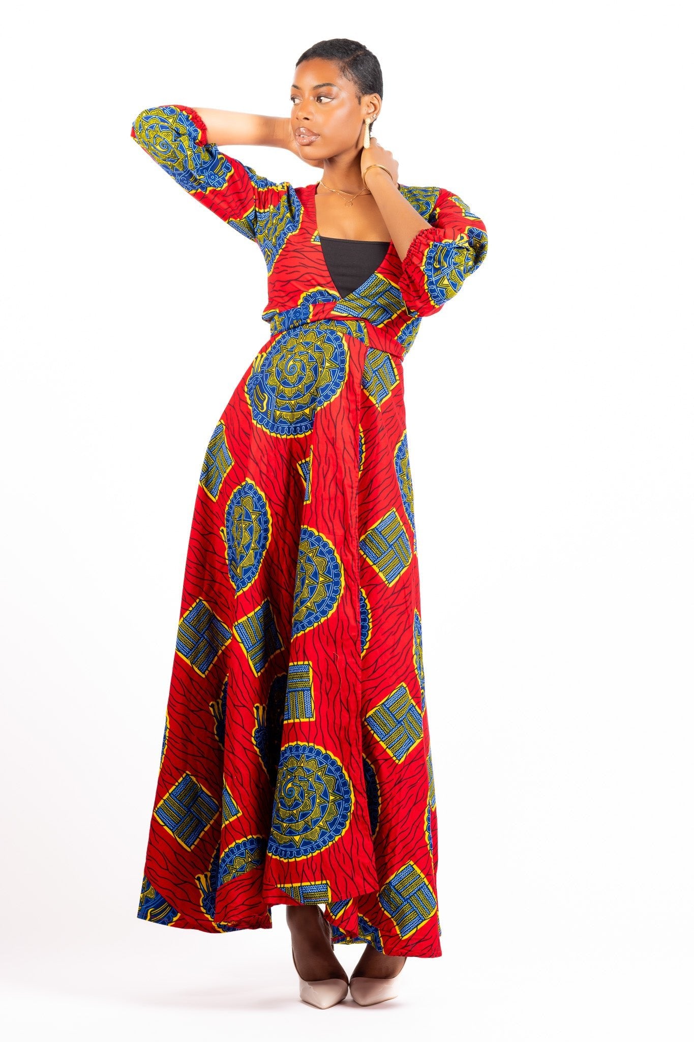 Oluchi African Print Wrap Dress | African Evening Dresses XL Oluchi African Print Wrap Dress | African Evening Dresses XL