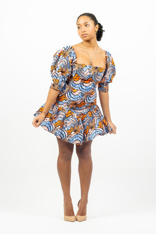 Tiana African Print Co Ord Top and Skirt - River & Mara